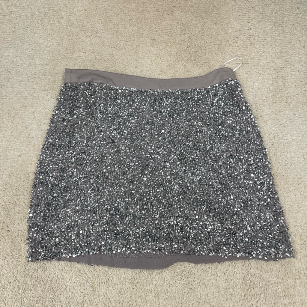 Mlv Mini Silver Sequin Skirt